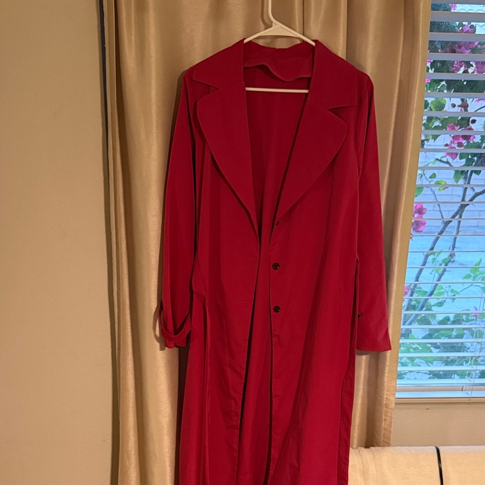 Elegant hot pink Women's Trench Coat